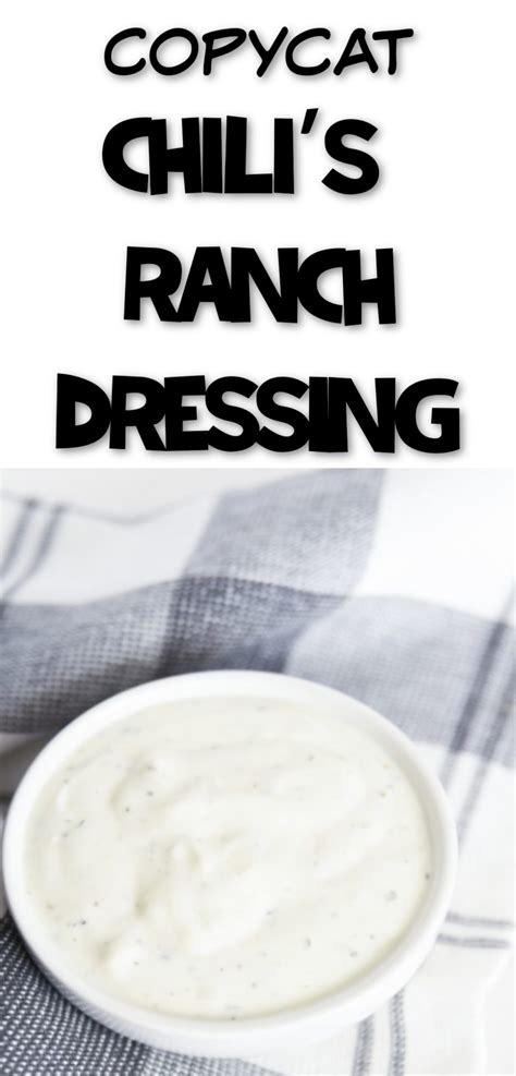 Chilis Restaurant Ranch Dressing Recipe